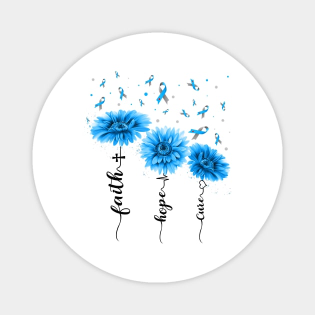 Diabetes awareness Faith Hope Cure Sunflower Type 1 Diabetes Gifts Magnet by thuylinh8